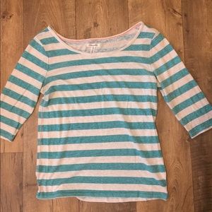 Aeropostale Blue and white stripe 3/4 sleeve shirt
